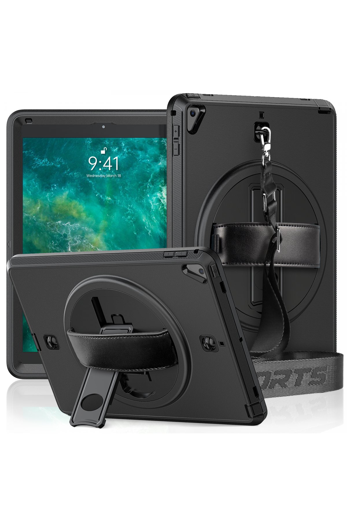 Newface iPad Air 2 9.7 Kılıf Strap-C Otterbox Tablet Kapak - Mürdüm