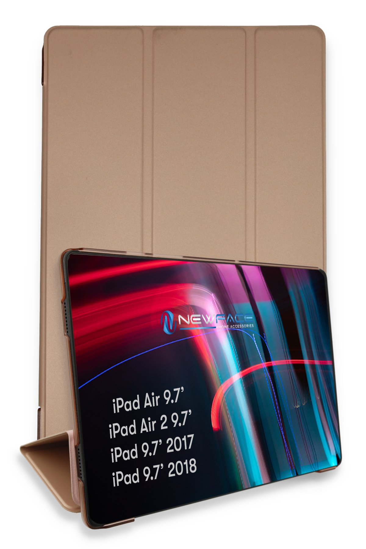Newface iPad 9.7 (2017) Kılıf Strap New Tablet Kapak - Mavi