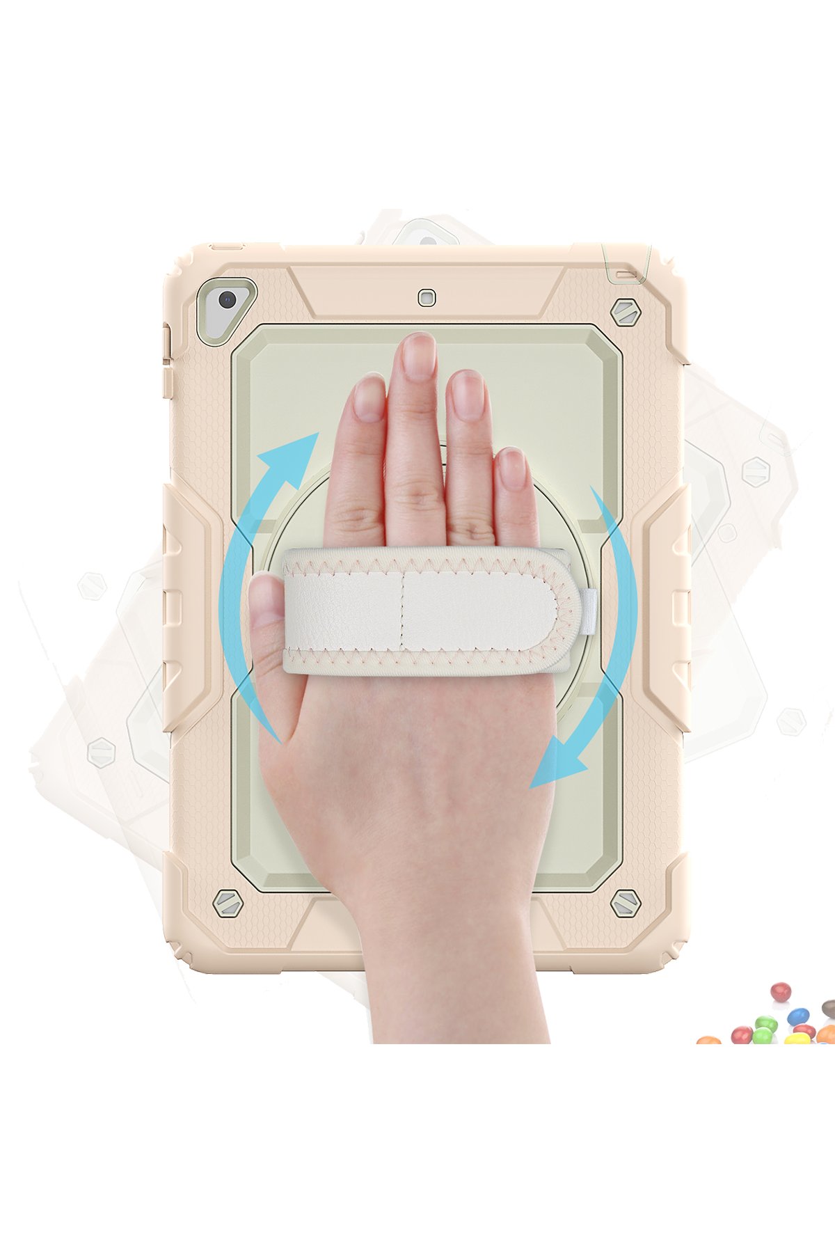 Newface iPad Air 2 9.7 Kılıf Strap New Tablet Kapak - Mavi