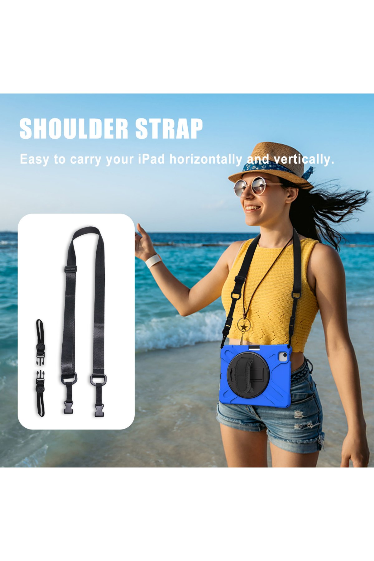 Newface iPad Pro 11 (2020) Kılıf Strap-C Otterbox Tablet Kapak - Mürdüm