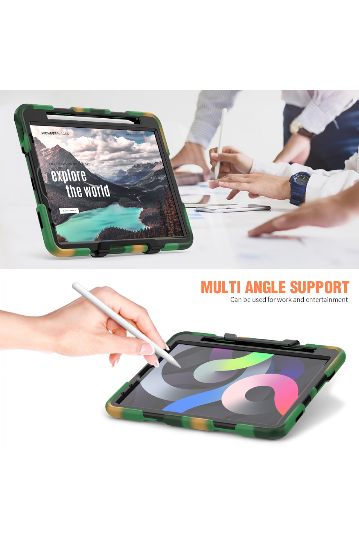 Newface iPad Pro 11 (2018) Kılıf Strap-C Otterbox Tablet Kapak - Mavi