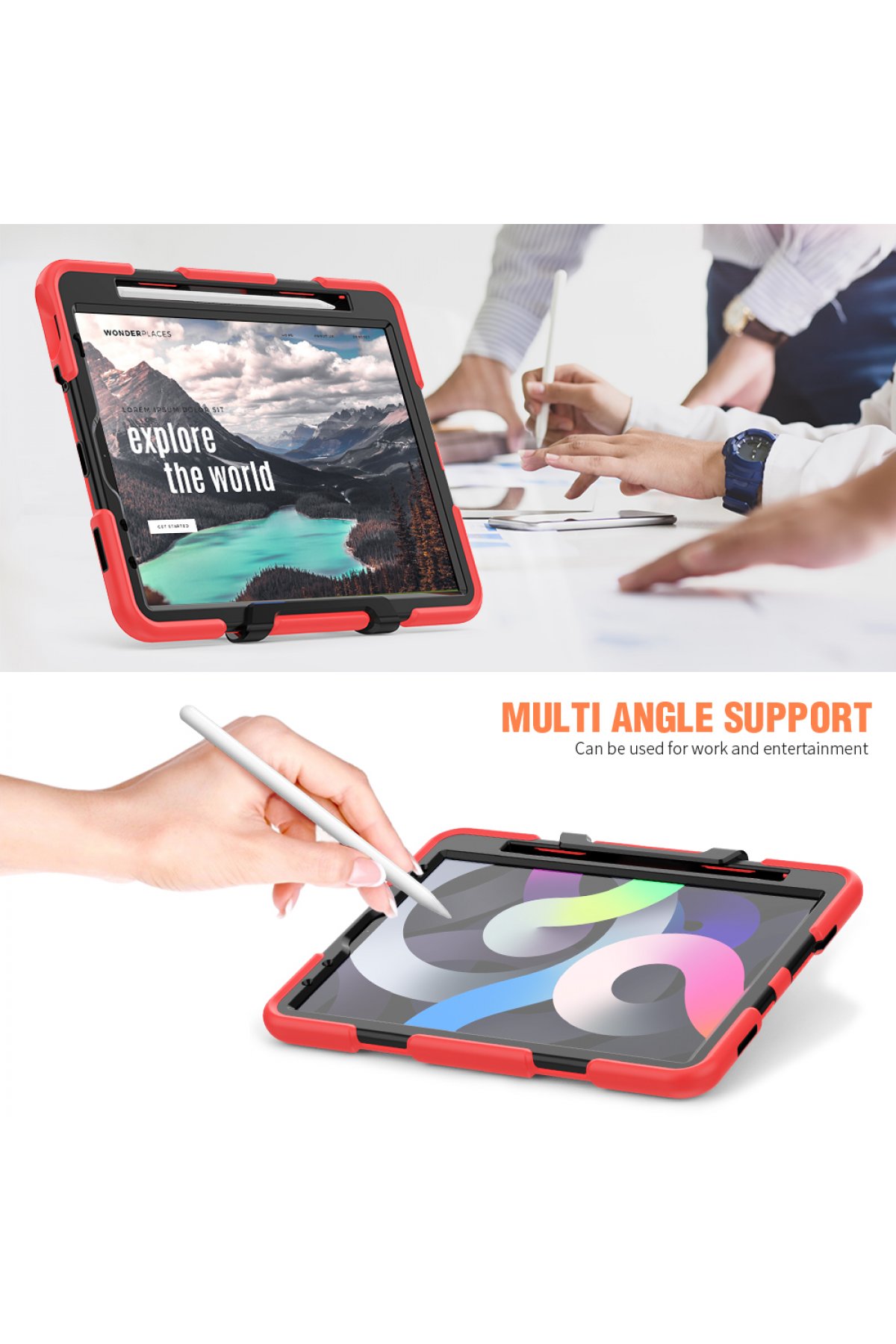 Newface iPad Pro 11 (2018) Kılıf Kalemlikli Mars Tablet Kılıfı - Lila