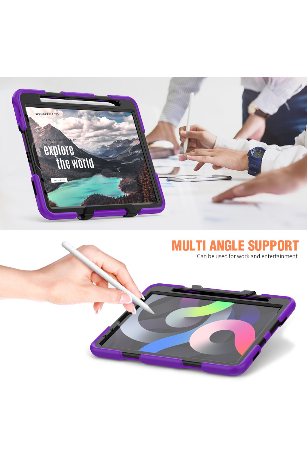 Newface iPad Pro 11 (2018) Kılıf Strap-C Otterbox Tablet Kapak - Siyah