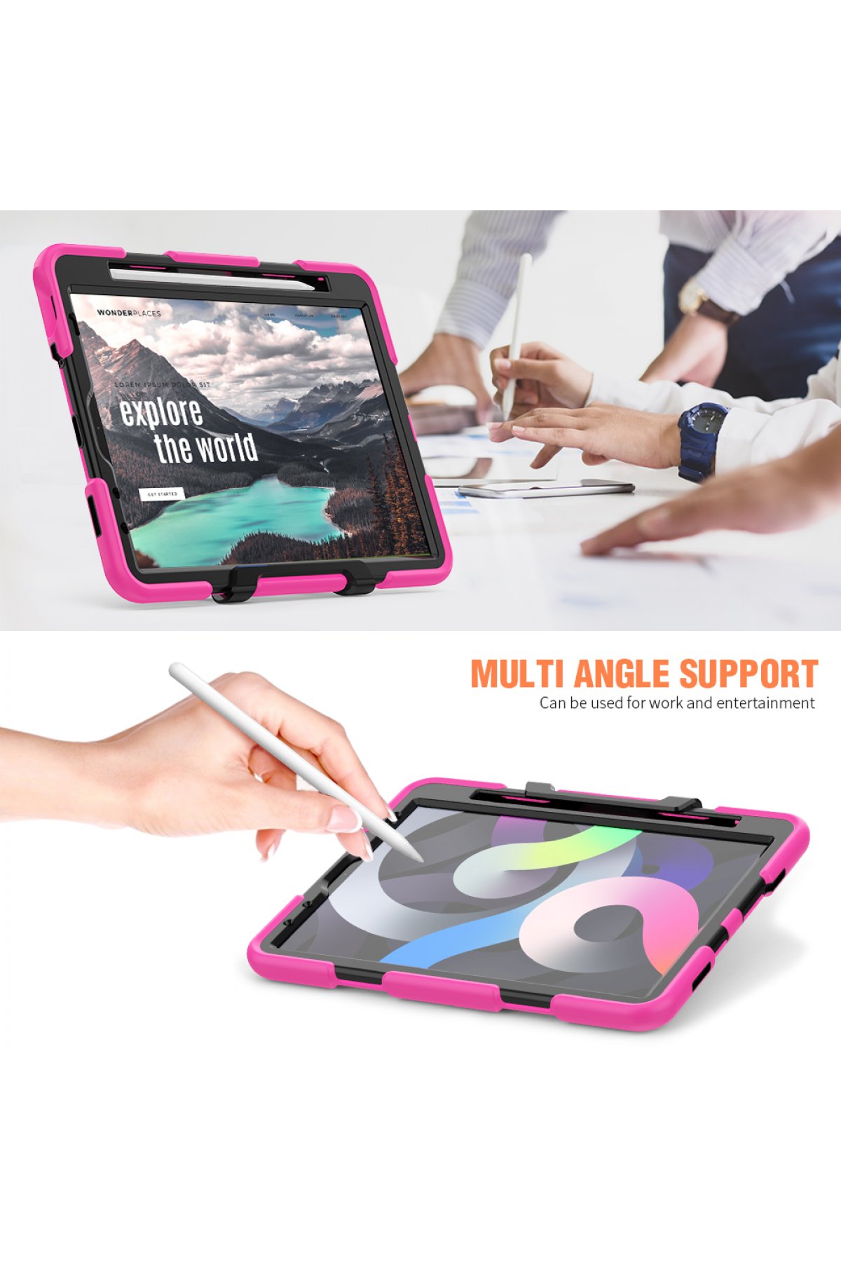 Newface iPad Pro 11 (2018) Kılıf 360 Tablet Deri Kılıf - Mürdüm