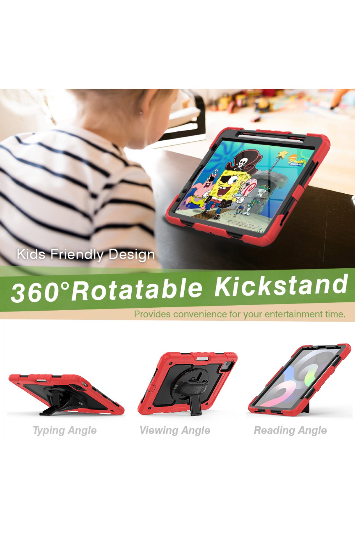 Newface iPad Air 4 10.9 Kılıf Like Stantlı Tablet Silikon - Kırmızı