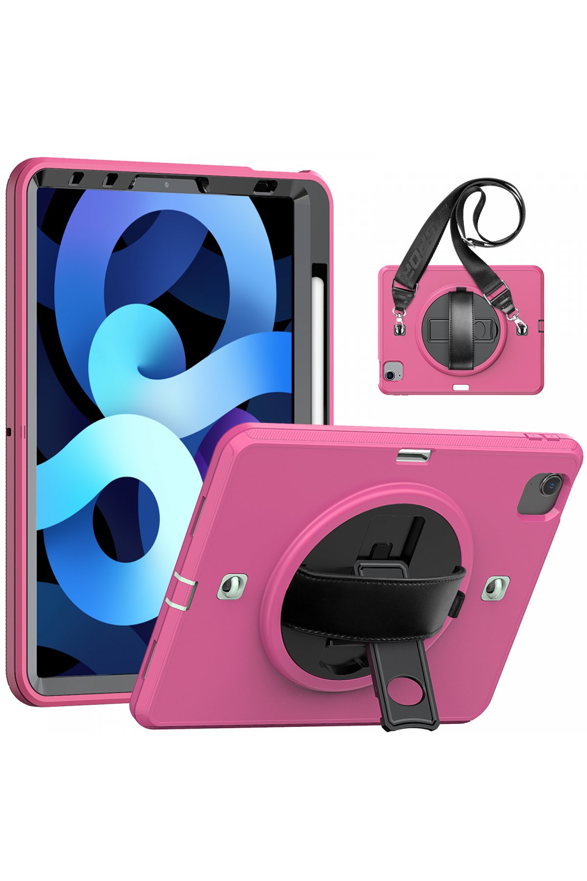 Newface iPad Pro 11 (2020) Kılıf Hand Strap Tablet Kılıfı - Mürdüm