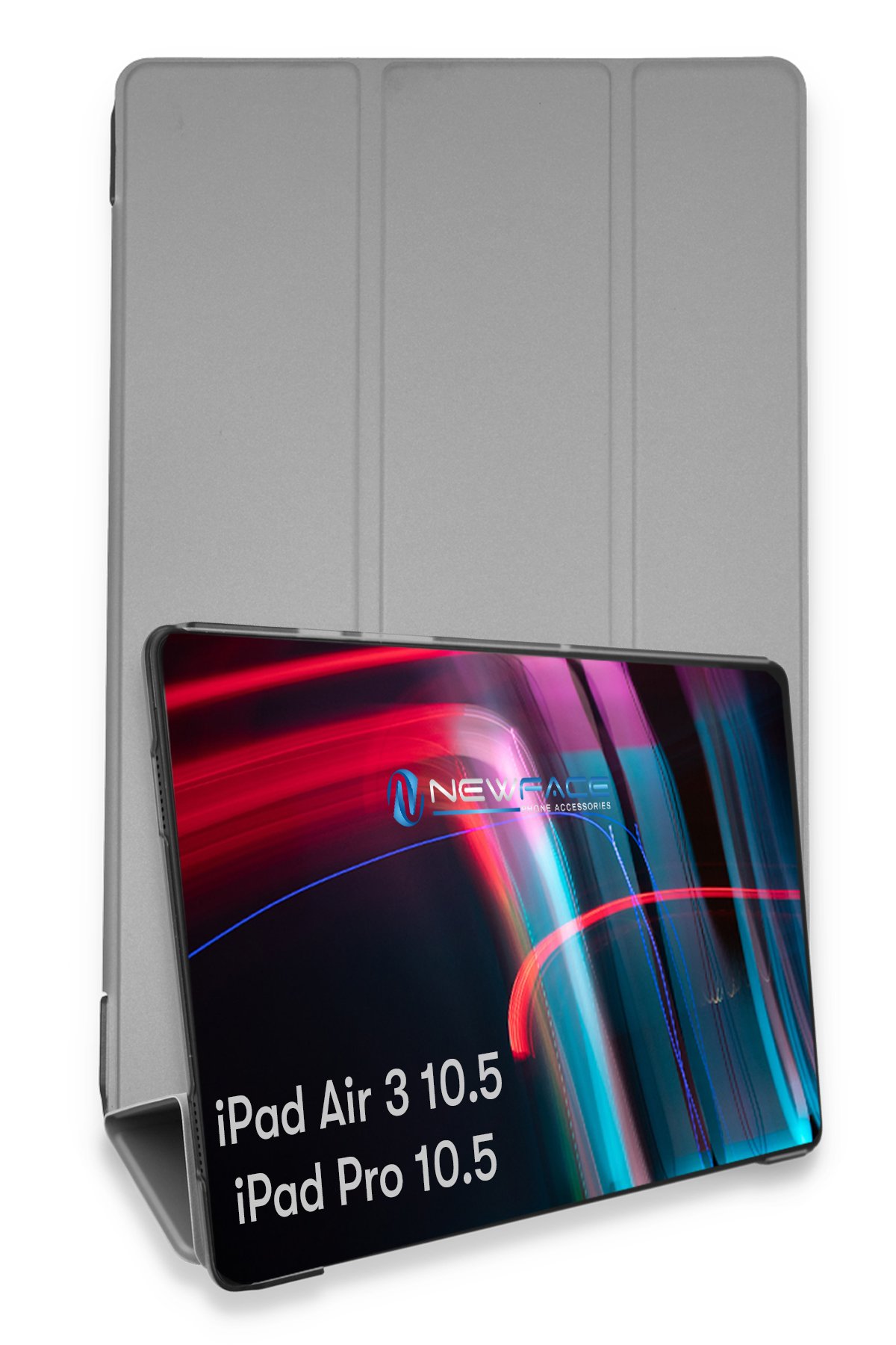Newface iPad Pro 10.5 Kılıf Hand Strap Tablet Kılıfı - Gri