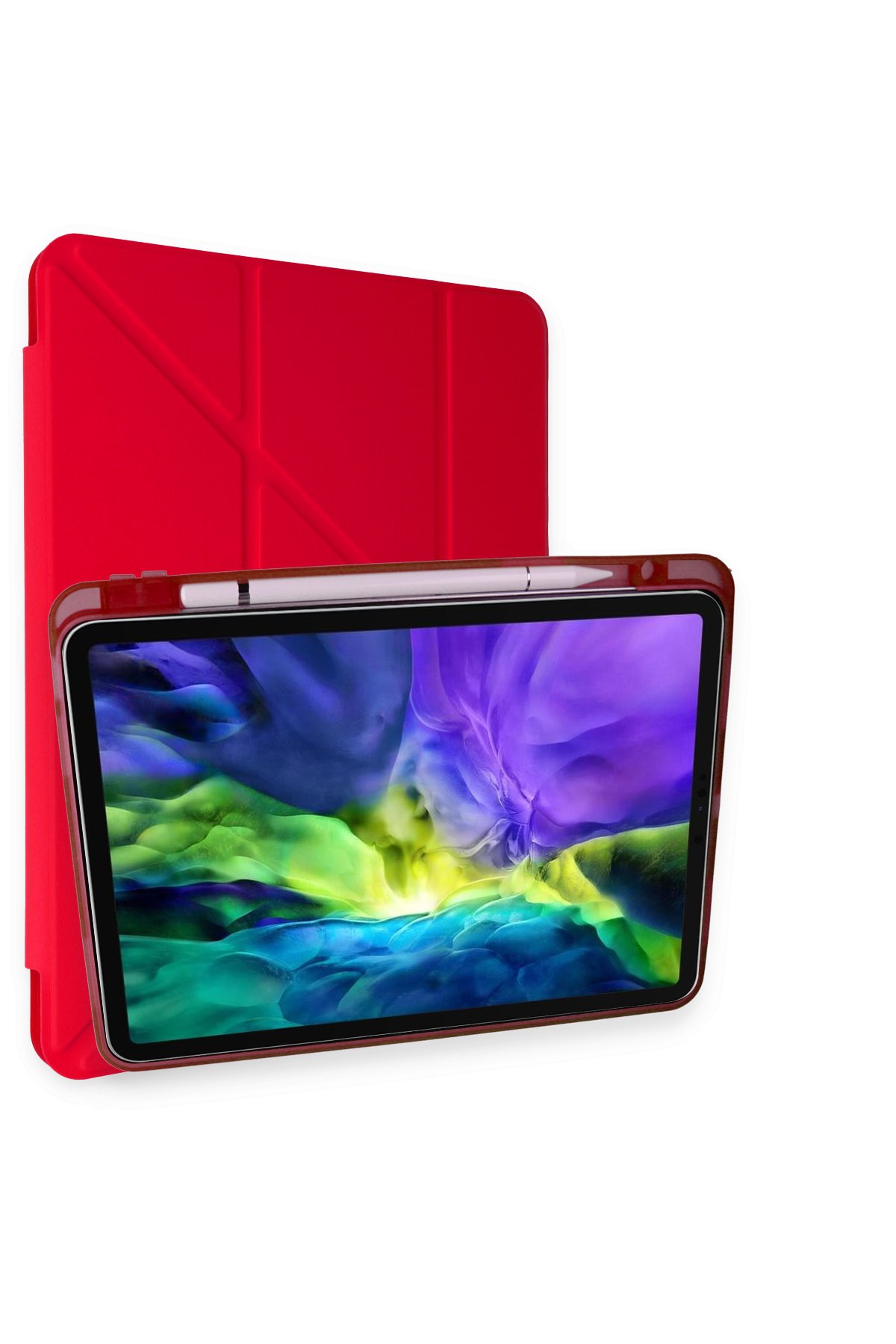 Newface iPad Pro 11 (2020) Kılıf 360 Tablet Deri Kılıf - Kırmızı