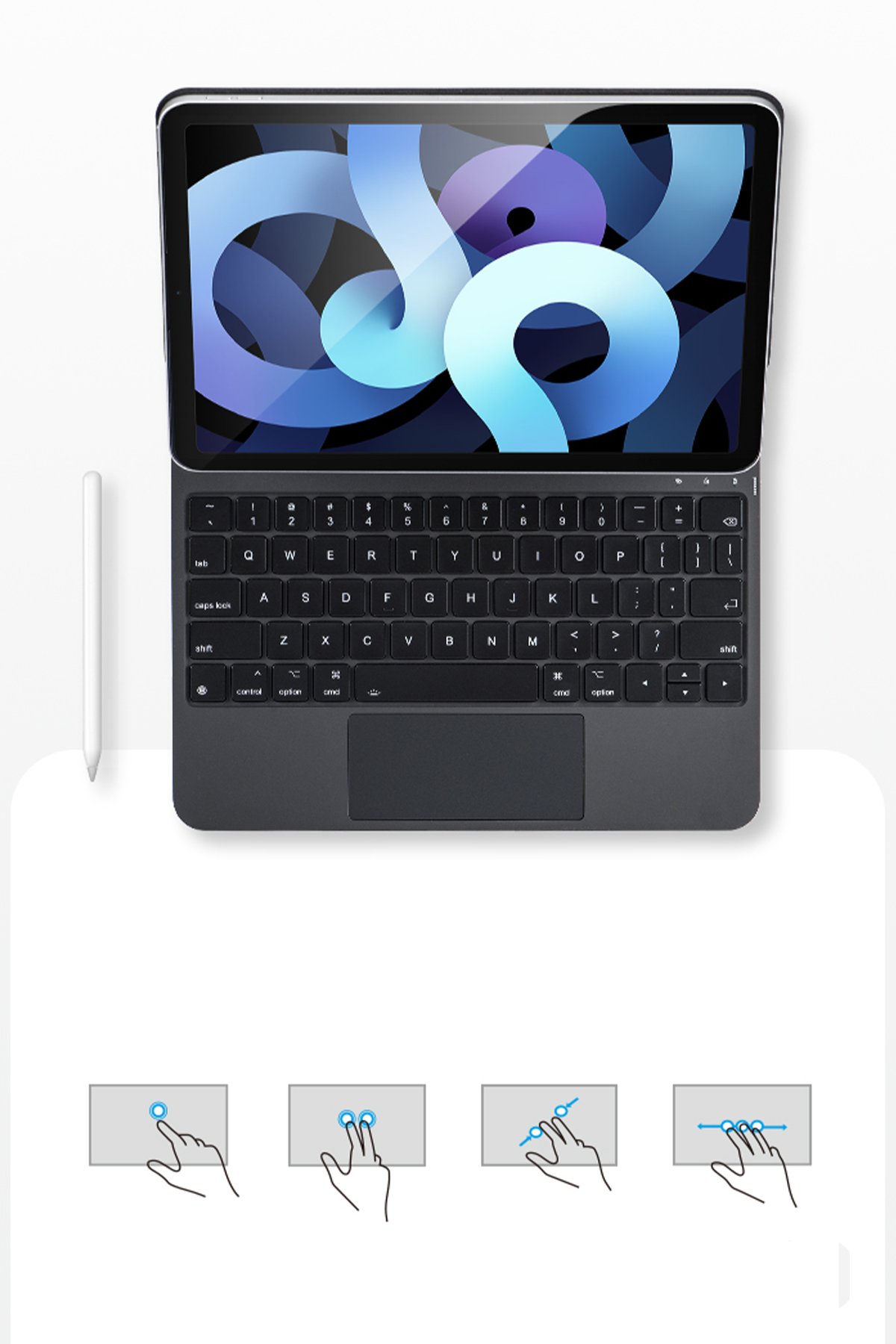 Newface iPad Pro 11 (2022) Kılıf X7 Magic Manyetik Klavyeli Tablet Kılıfı - Siyah
