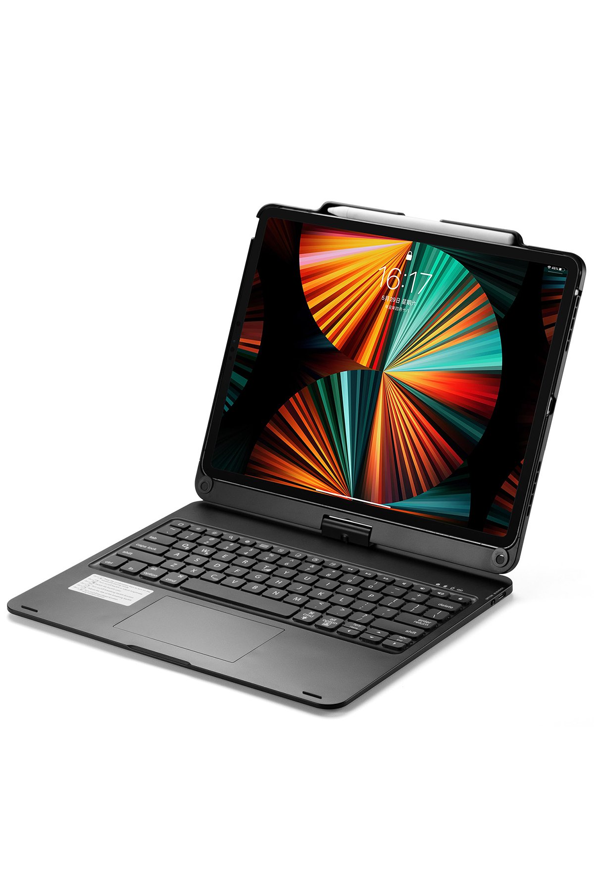 Newface iPad Pro 12.9 (2018) Kılıf Kalemlikli Hugo Tablet Kılıfı - Lila