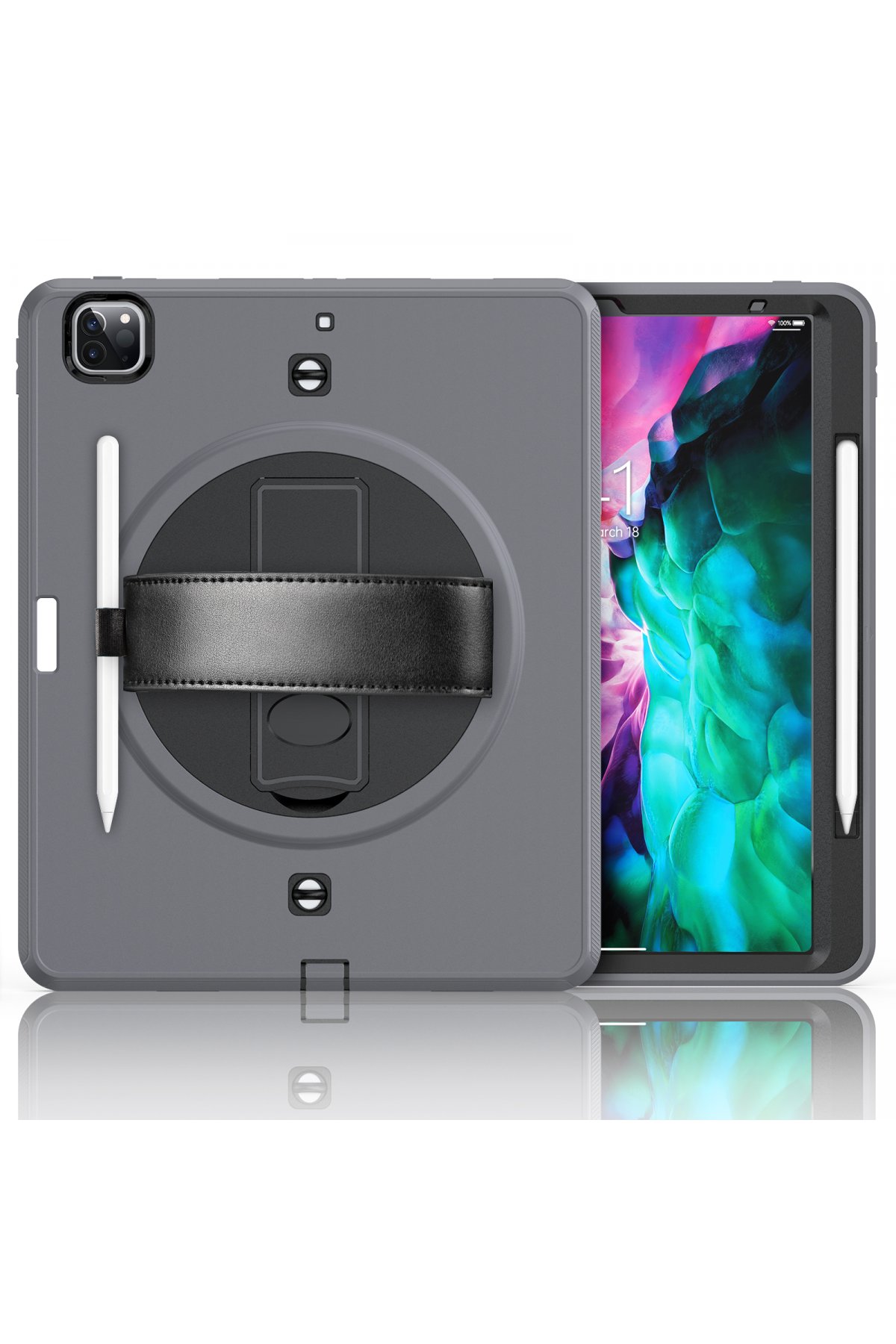 Newface iPad Pro 12.9 (2018) Kılıf 360 Tablet Deri Kılıf - Siyah