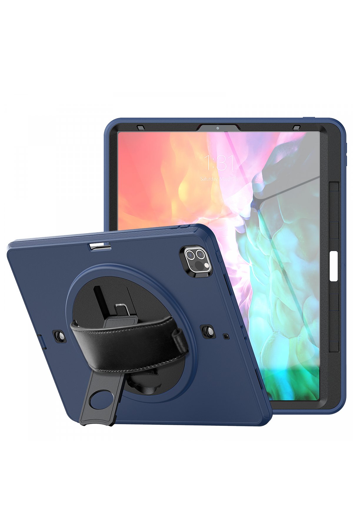 Newface iPad Pro 12.9 (2021) Kılıf Kalemlikli Hugo Tablet Kılıfı - Koyu Yeşil