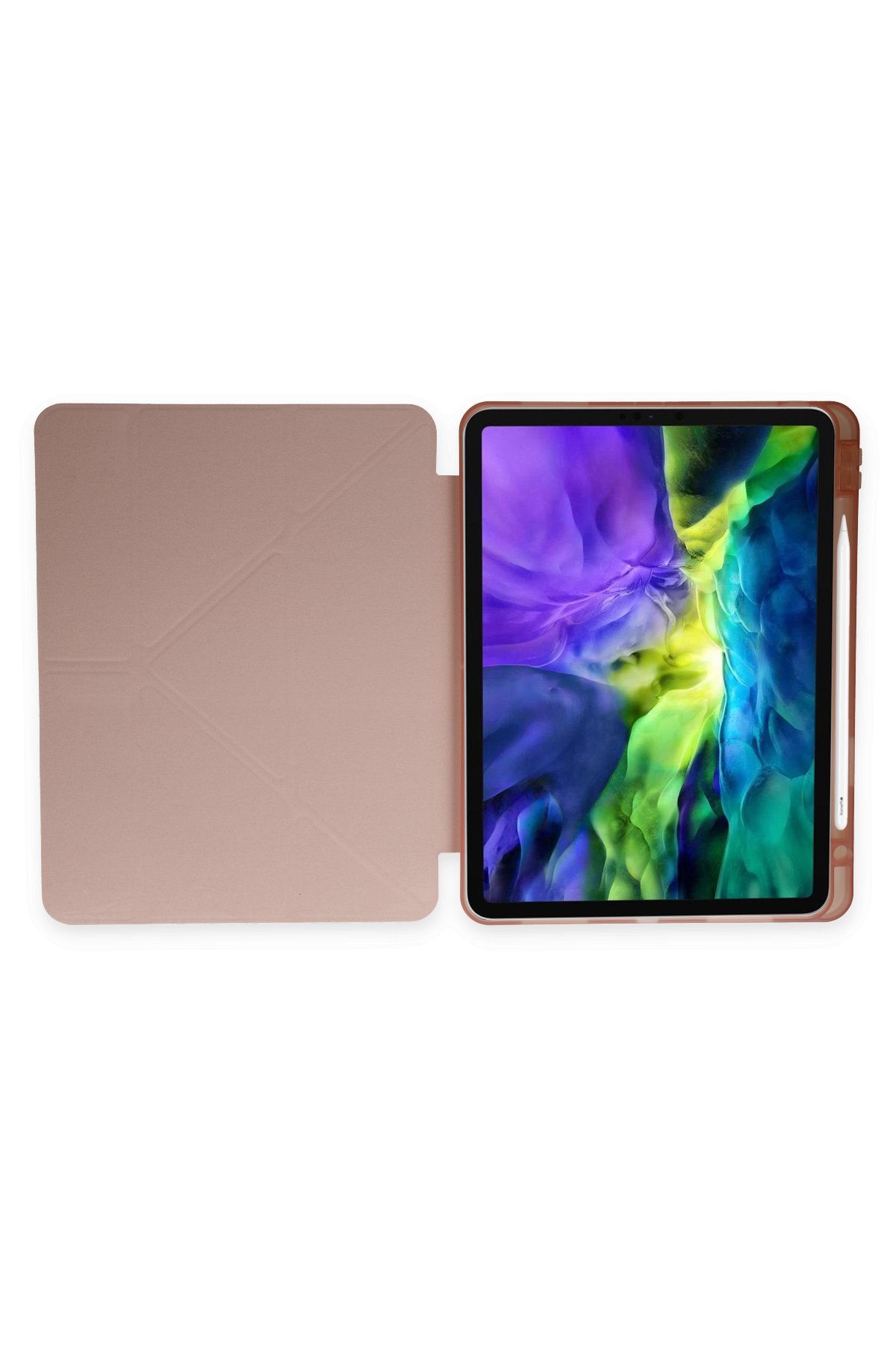 Newface iPad Pro 12.9 (2020) Kılıf Kalemlikli Hugo Tablet Kılıfı - Lila