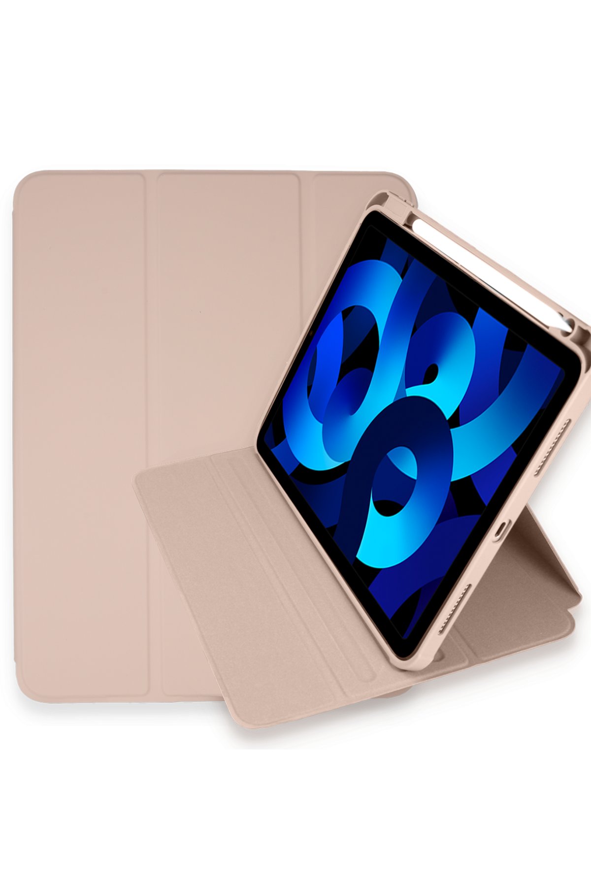 Newface iPad Pro 12.9 (2020) Kılıf Kalemlikli Mars Tablet Kılıfı - Rose Gold
