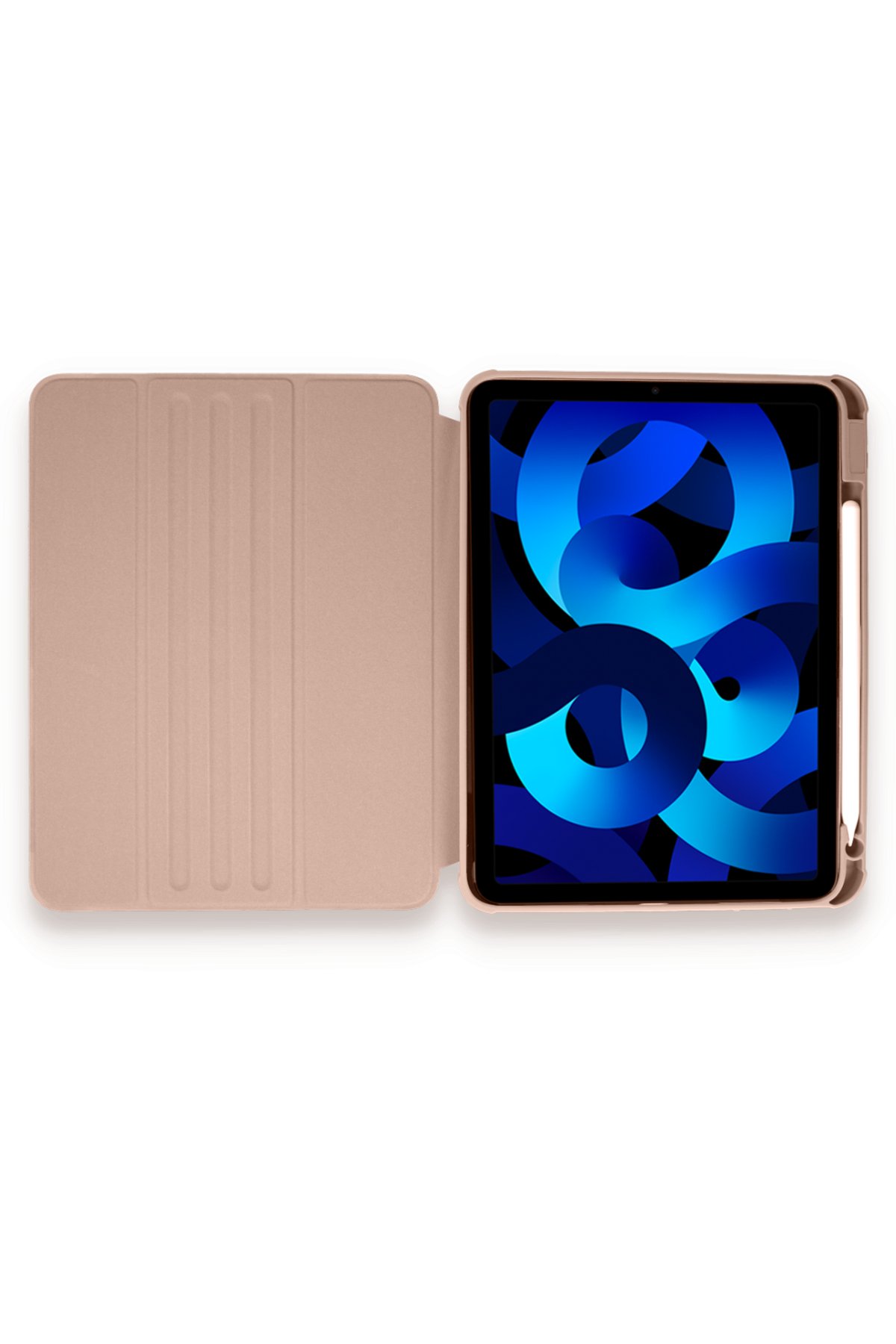Newface iPad Pro 12.9 (2020) Kılıf Kalemlikli Mars Tablet Kılıfı - Rose Gold
