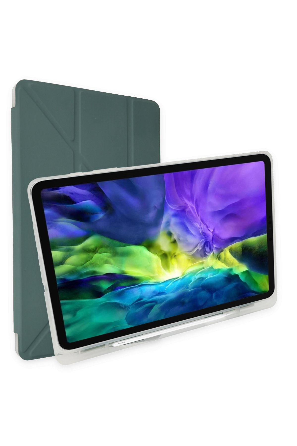 Newface iPad Pro 12.9 (2021) Kılıf Magic Dönen Klavyeli Tablet Kılıf - Gümüş