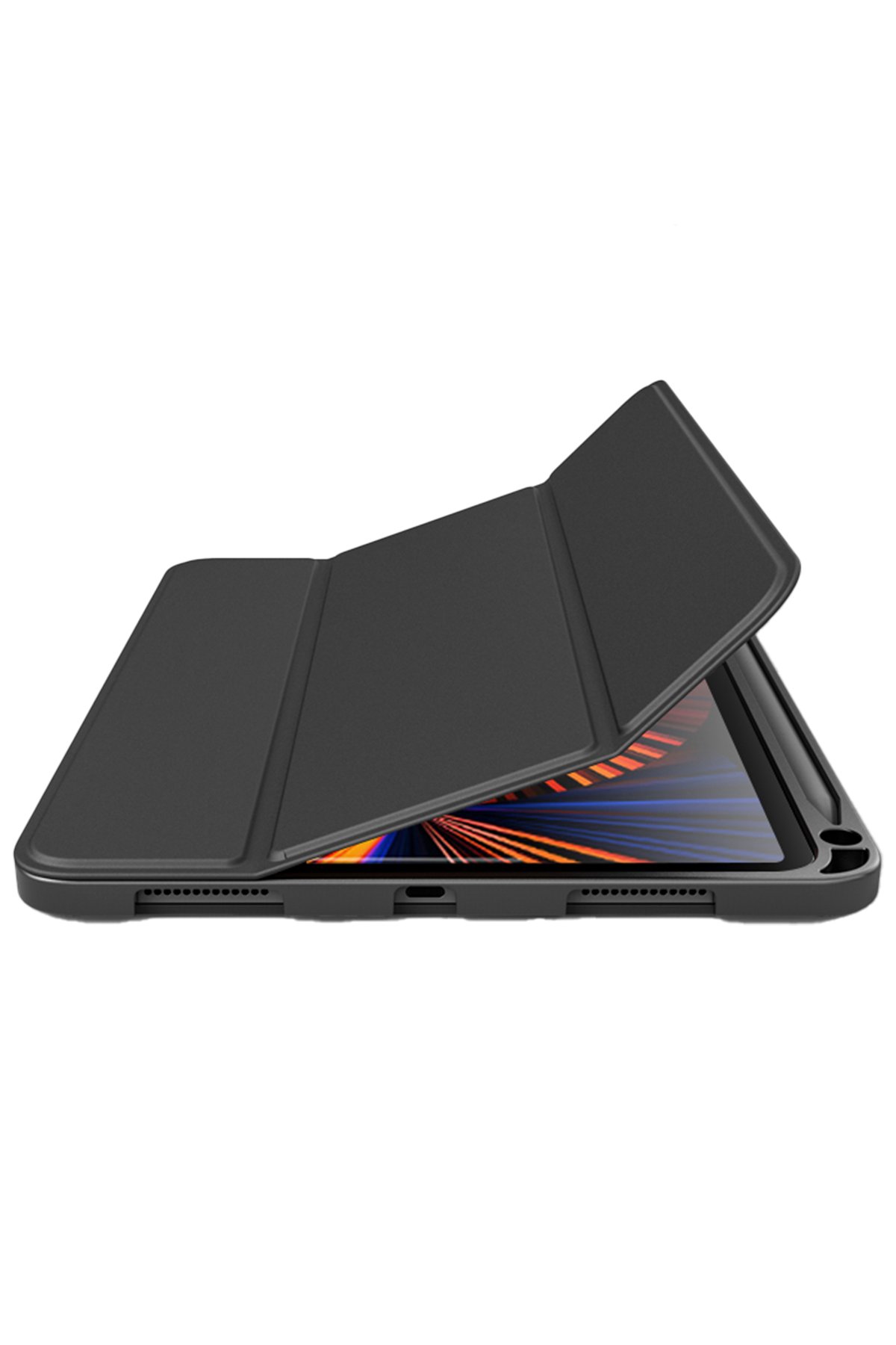Newface iPad Pro 12.9 (2021) Kılıf Kalemlikli Mars Tablet Kılıfı - Kırmızı