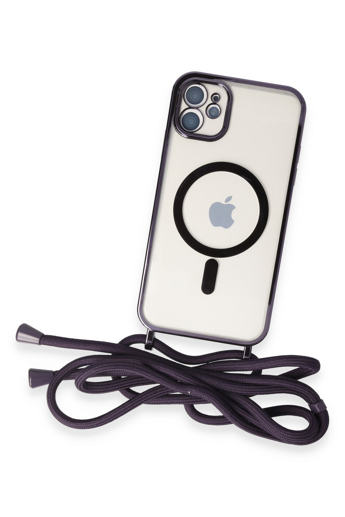Newface iPhone 11 Kılıf Divo Lazer Askılı Magsafe Kapak - Gümüş