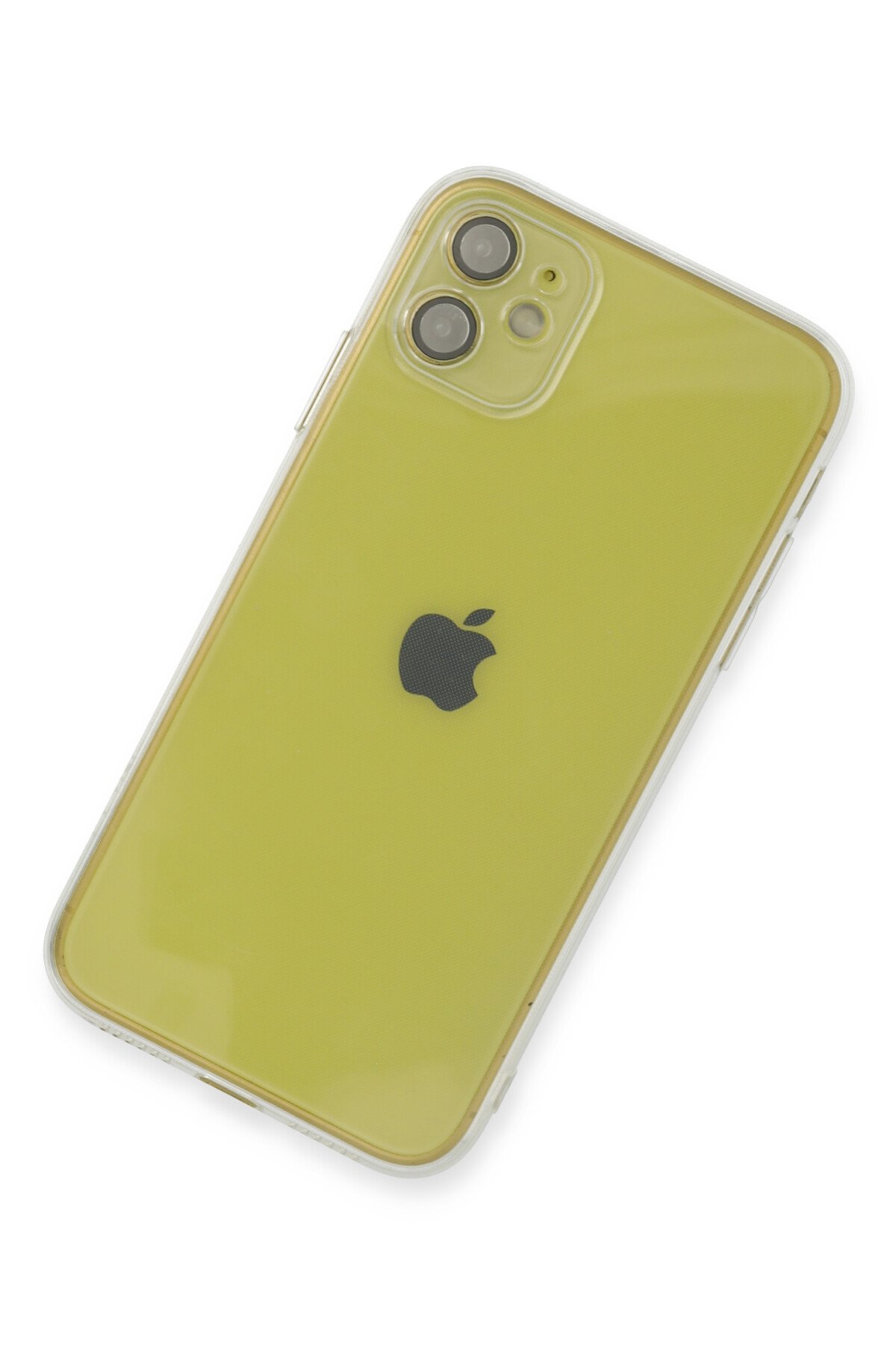 Newface iPhone 11 Kılıf Palm Buzlu Kamera Sürgülü Silikon - Sarı