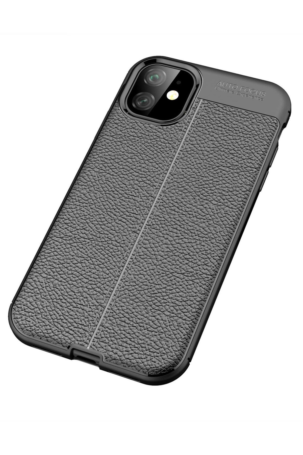 Newface iPhone 11 Kılıf Pars Lens Yüzüklü Silikon - Siyah