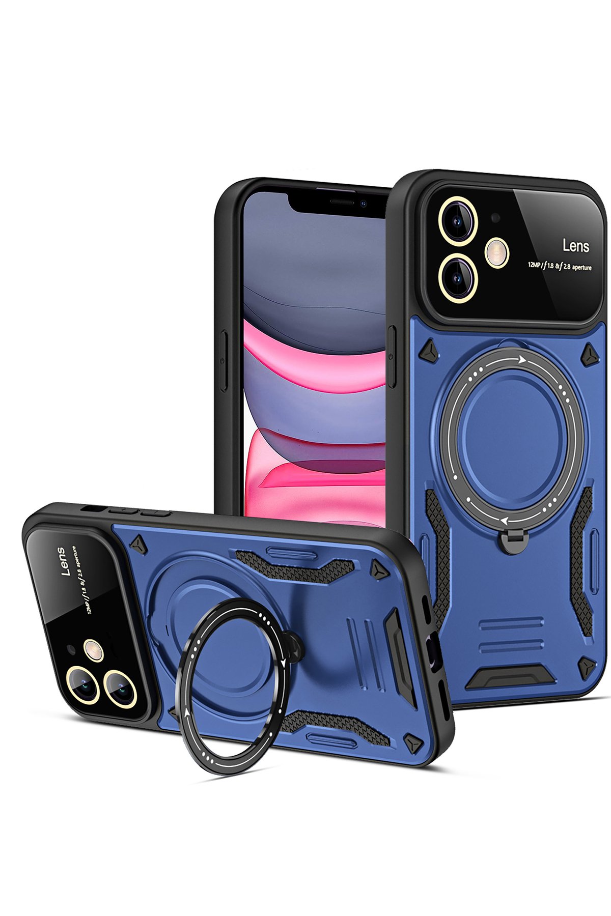 Newface iPhone 11 Kılıf Walker Standlı Kapak - Siyah