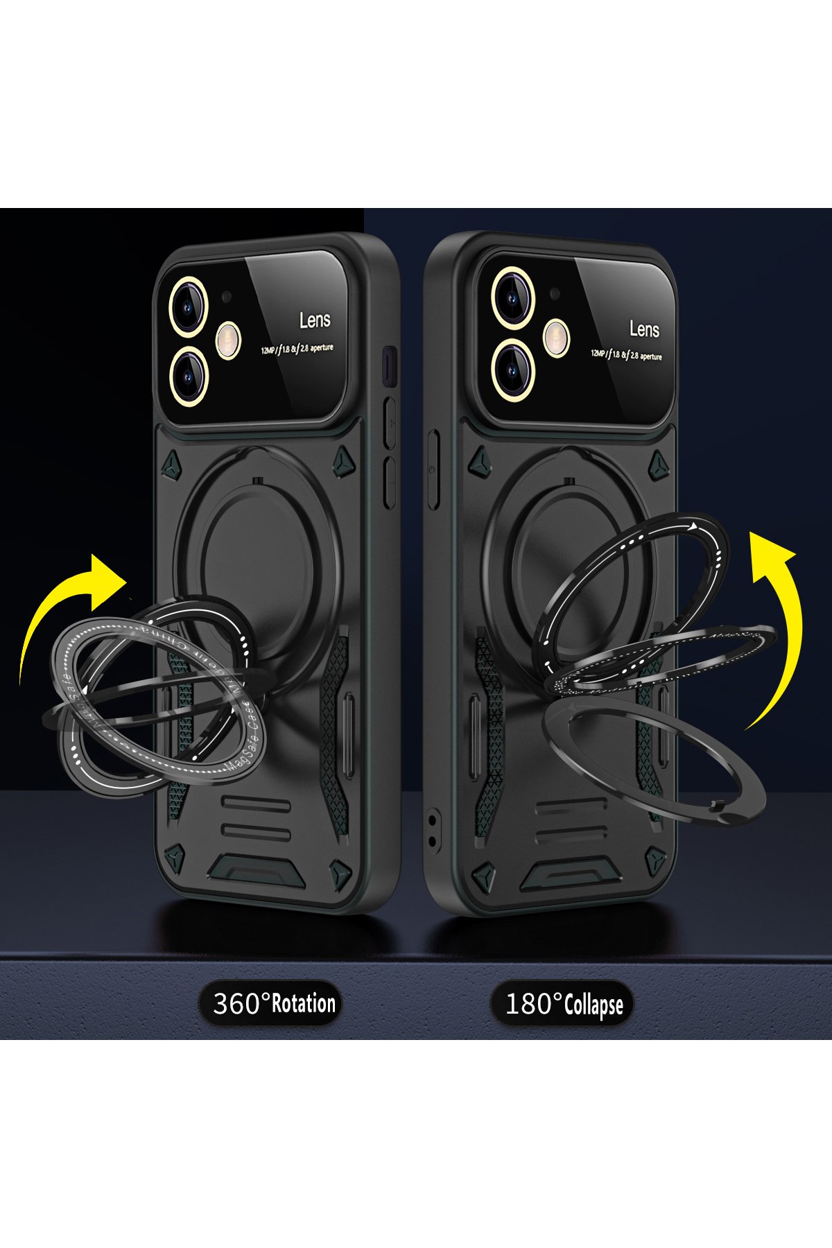 Newface iPhone 11 Kılıf Walker Standlı Kapak - Siyah