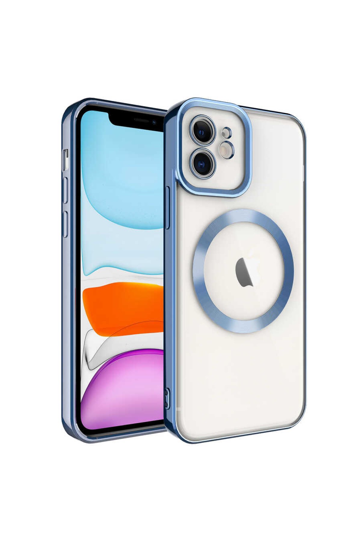 Newface iPhone 11 Kılıf Razer Lensli Silikon - Mavi