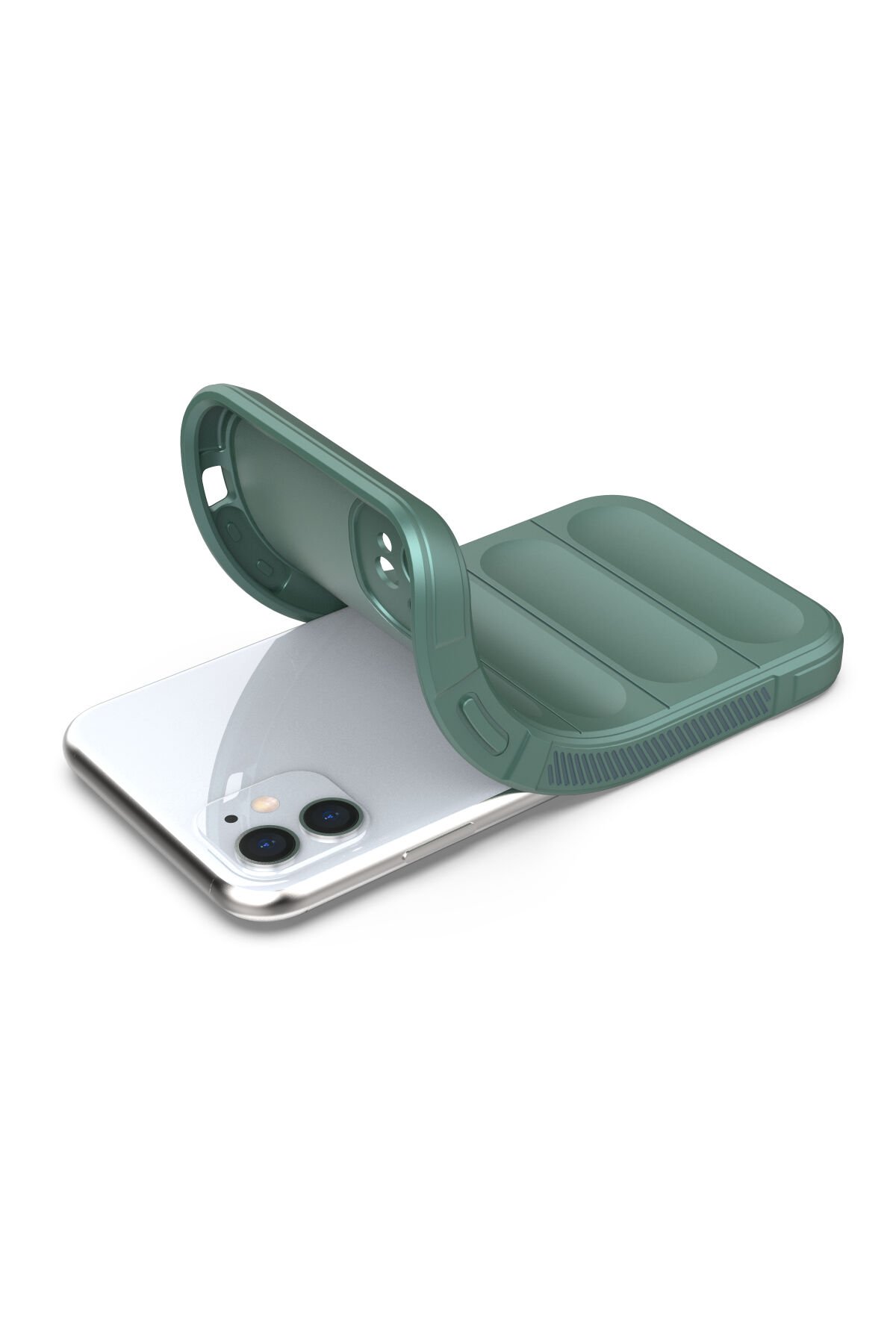 Newface iPhone 11 Kılıf Palm Buzlu Kamera Sürgülü Silikon - Kırmızı