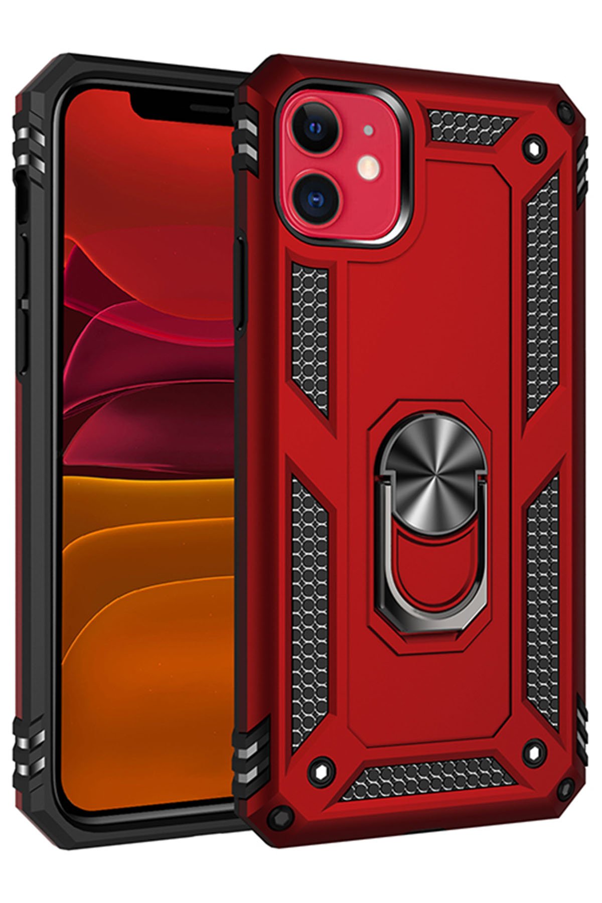 Newface iPhone 11 Kılıf Nano içi Kadife Silikon - Kırmızı
