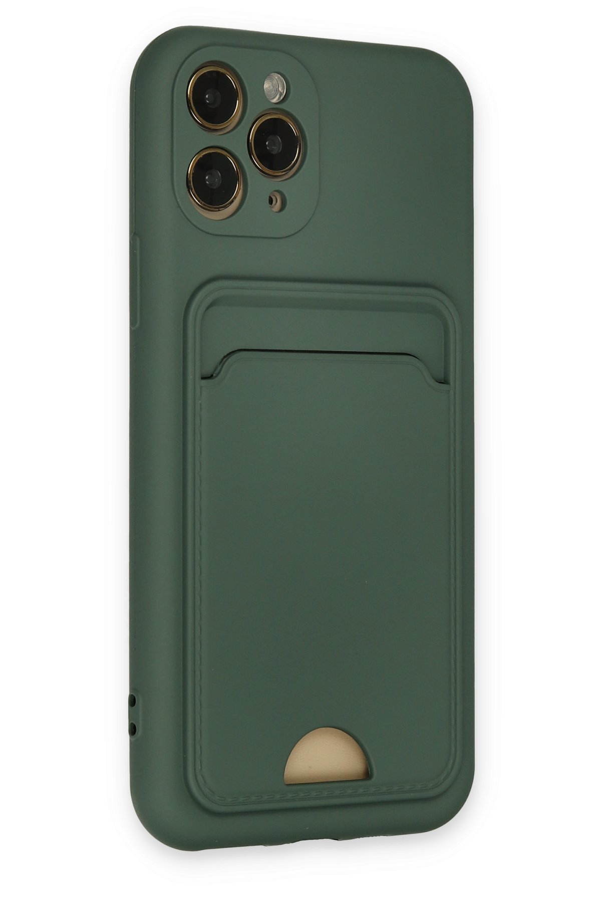 Newface iPhone 11 Pro Kılıf Ebruli Lansman Silikon - Beyaz-Yeşil