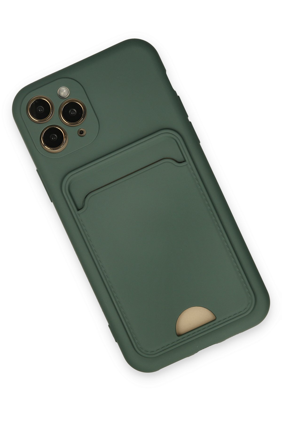 Newface iPhone 11 Pro Kılıf Ebruli Lansman Silikon - Beyaz-Yeşil