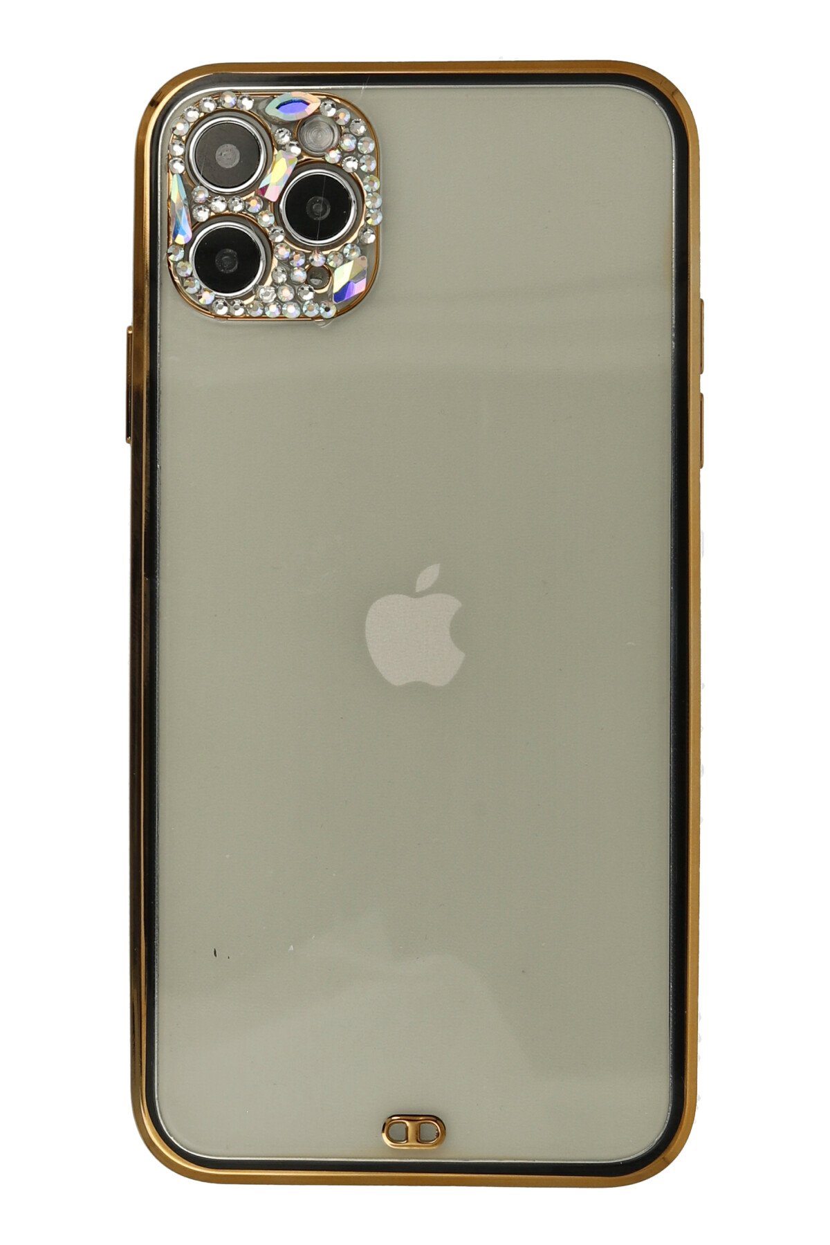 Newface iPhone 11 Pro Kılıf Sofya Yüzüklü Silikon Kapak - Gold