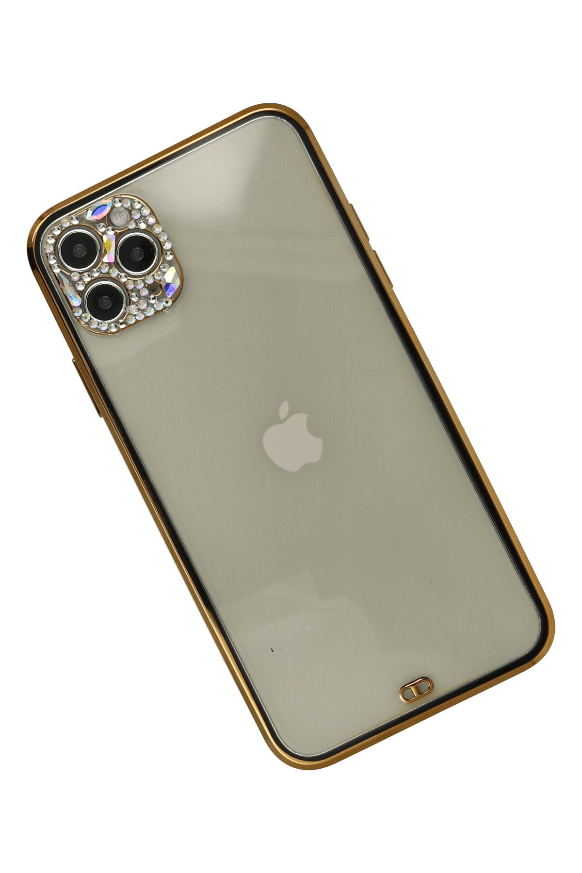 Newface iPhone 11 Pro Kılıf Sofya Yüzüklü Silikon Kapak - Gold