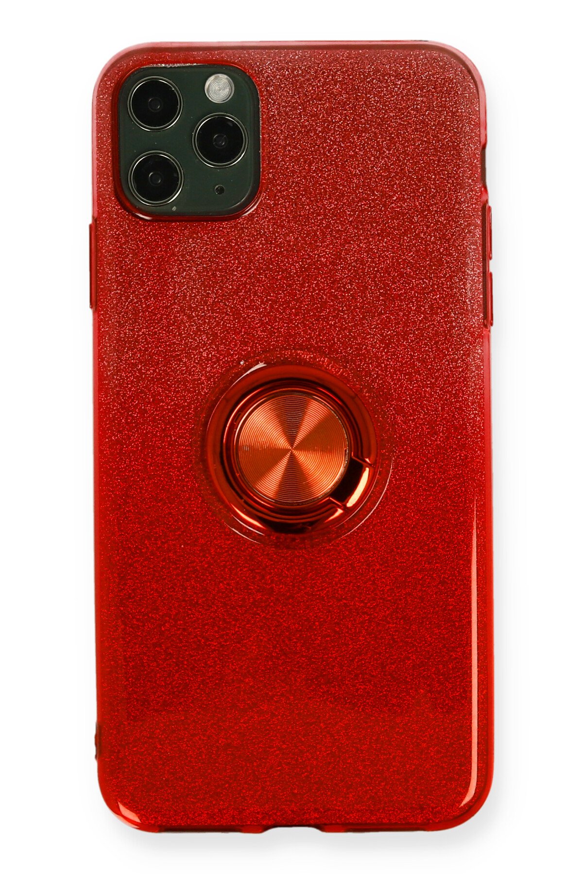 Newface iPhone 11 Pro Kılıf Gros Yüzüklü Silikon - Kırmızı