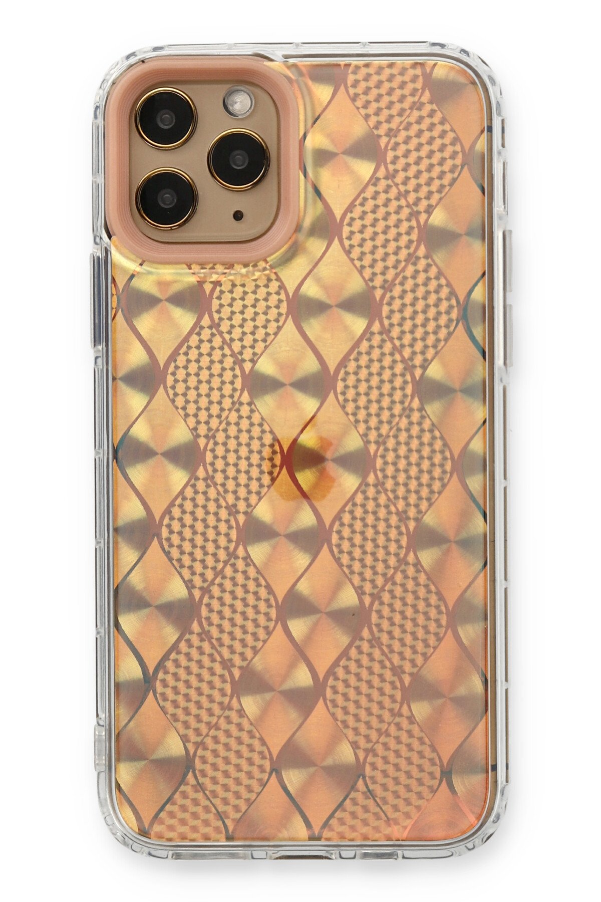 Newface iPhone 11 Pro Kılıf Ebruli Lansman Silikon - Mavi-Turuncu