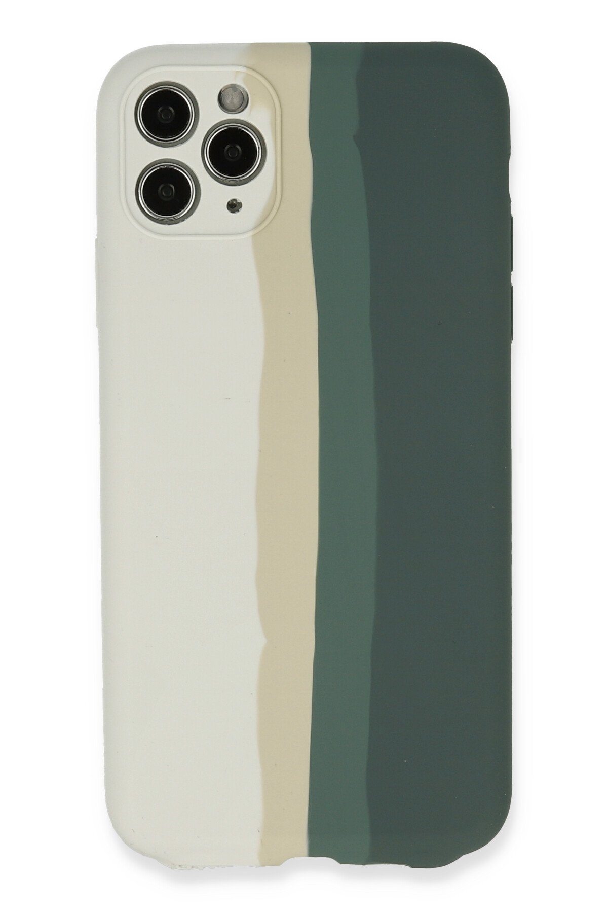 Newface iPhone 11 Pro Max Kılıf Ebruli Lansman Silikon - Beyaz-Gri