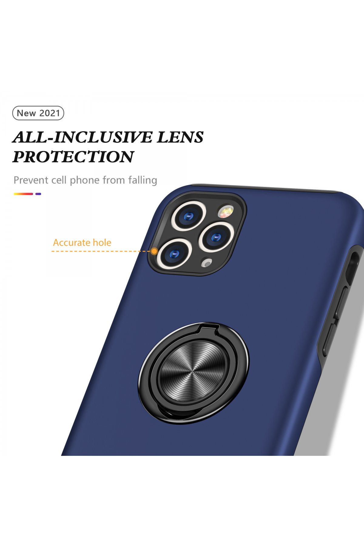 Newface iPhone 11 Pro Max Kılıf Simli Yüzüklü Silikon - Turkuaz