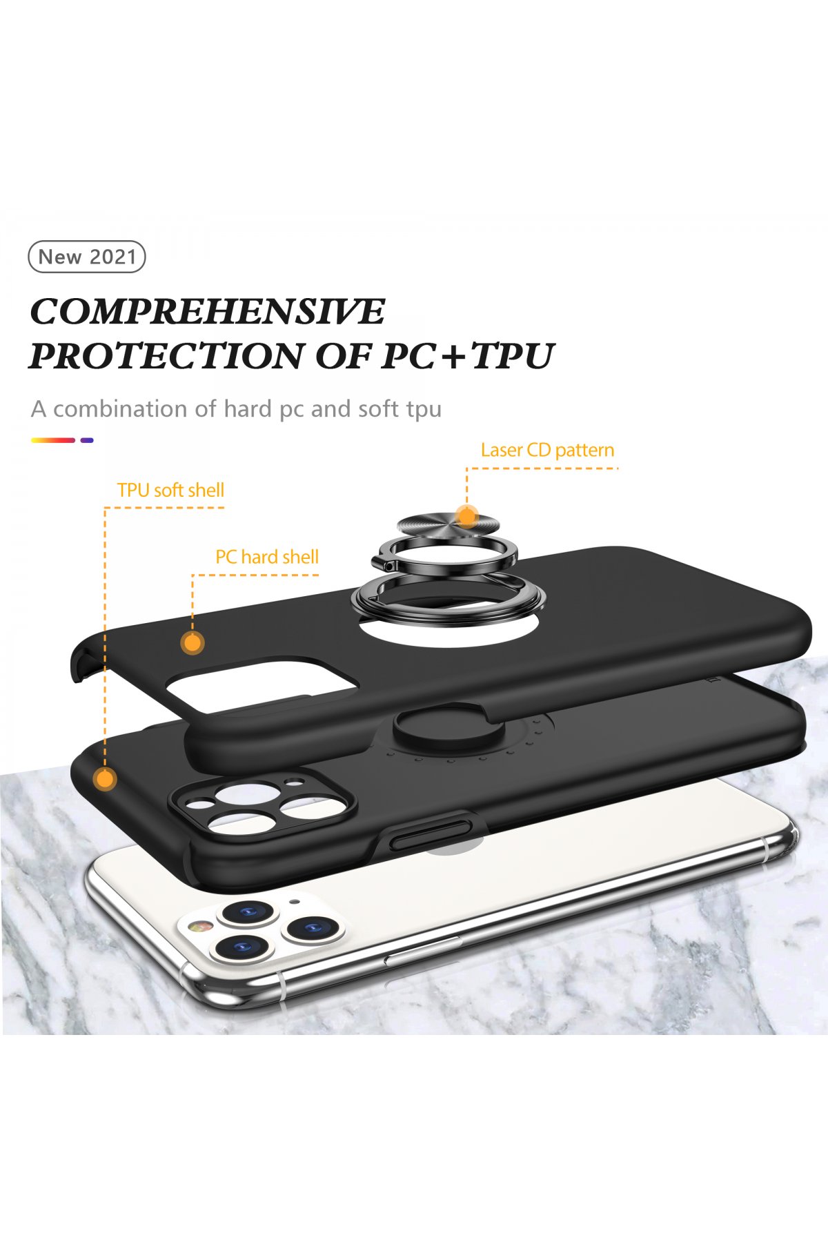 Newface iPhone 11 Pro Max Kılıf Razer Lensli Silikon - Gümüş