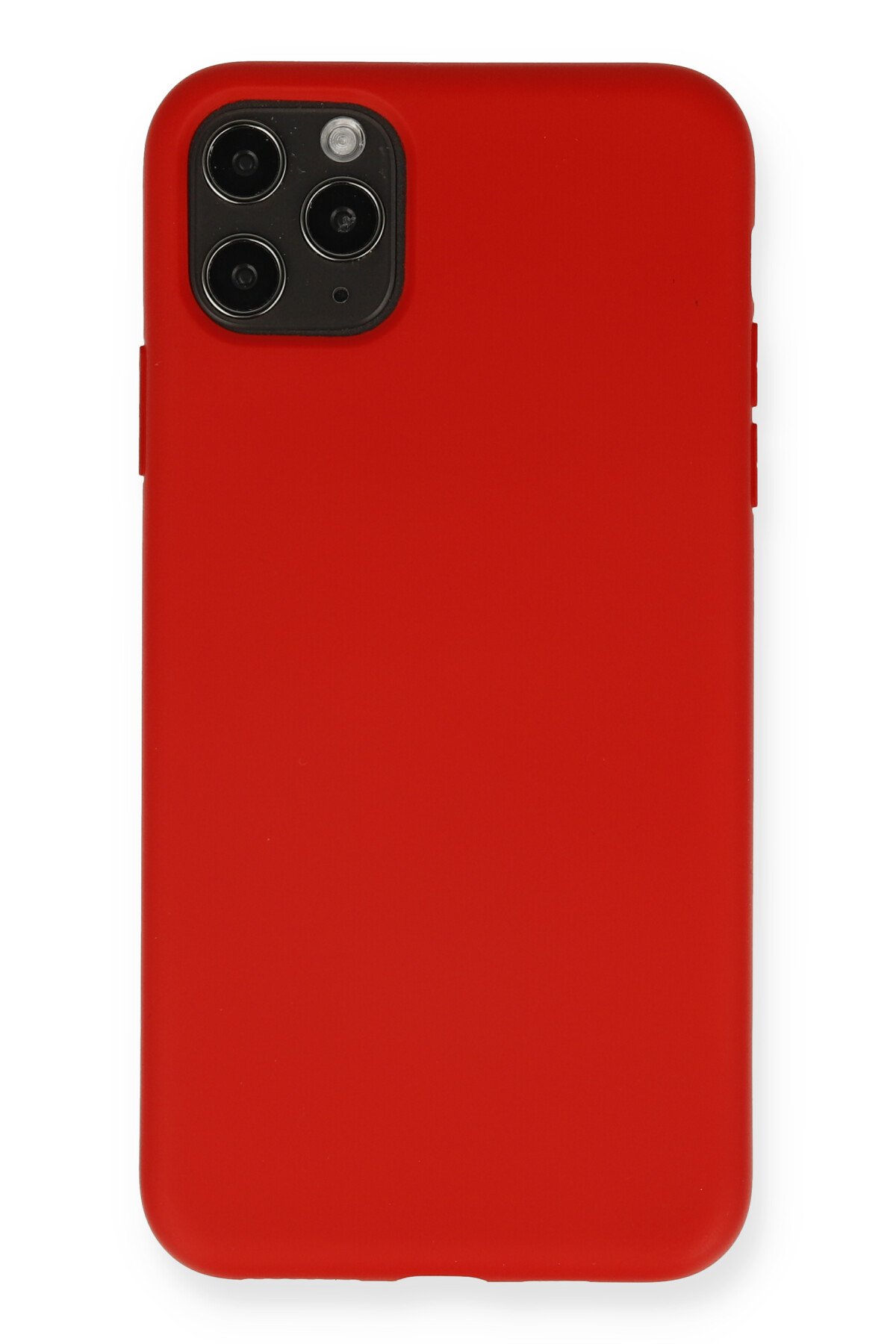 Newface iPhone 11 Pro Max Kılıf Simli Yüzüklü Silikon - Kırmızı