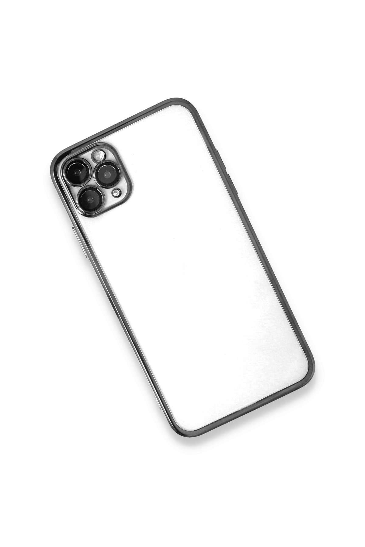 Newface iPhone 11 Pro Max Kılıf Platin Kamera Koruma Silikon - Siyah