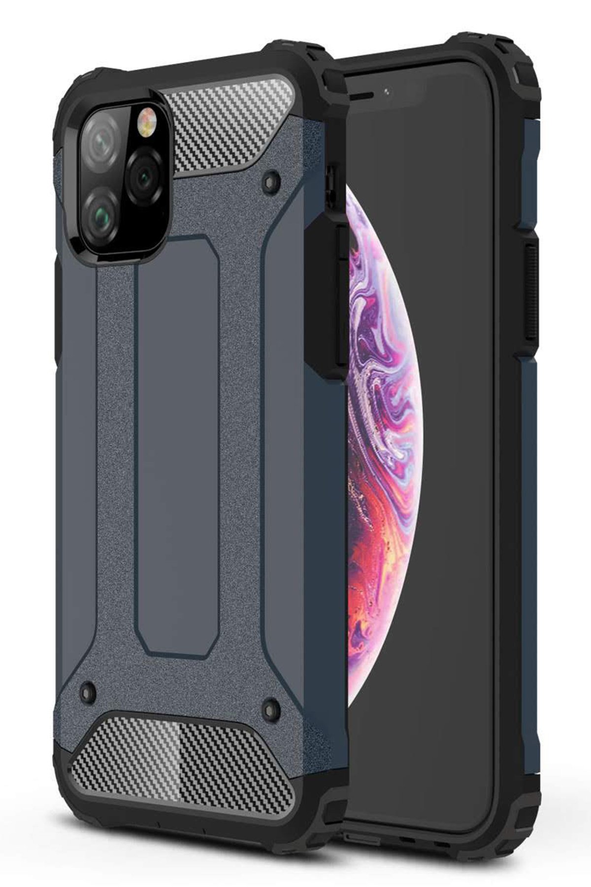 Newface iPhone 11 Pro Max Metal Kamera Lens Koruma Cam - Kırmızı
