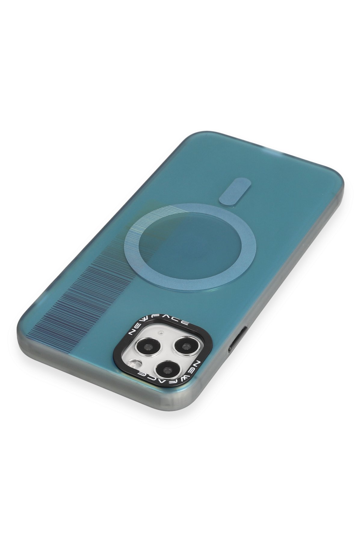 Newface iPhone 11 Pro Max Kılıf Platin Simli Silikon - Lacivert