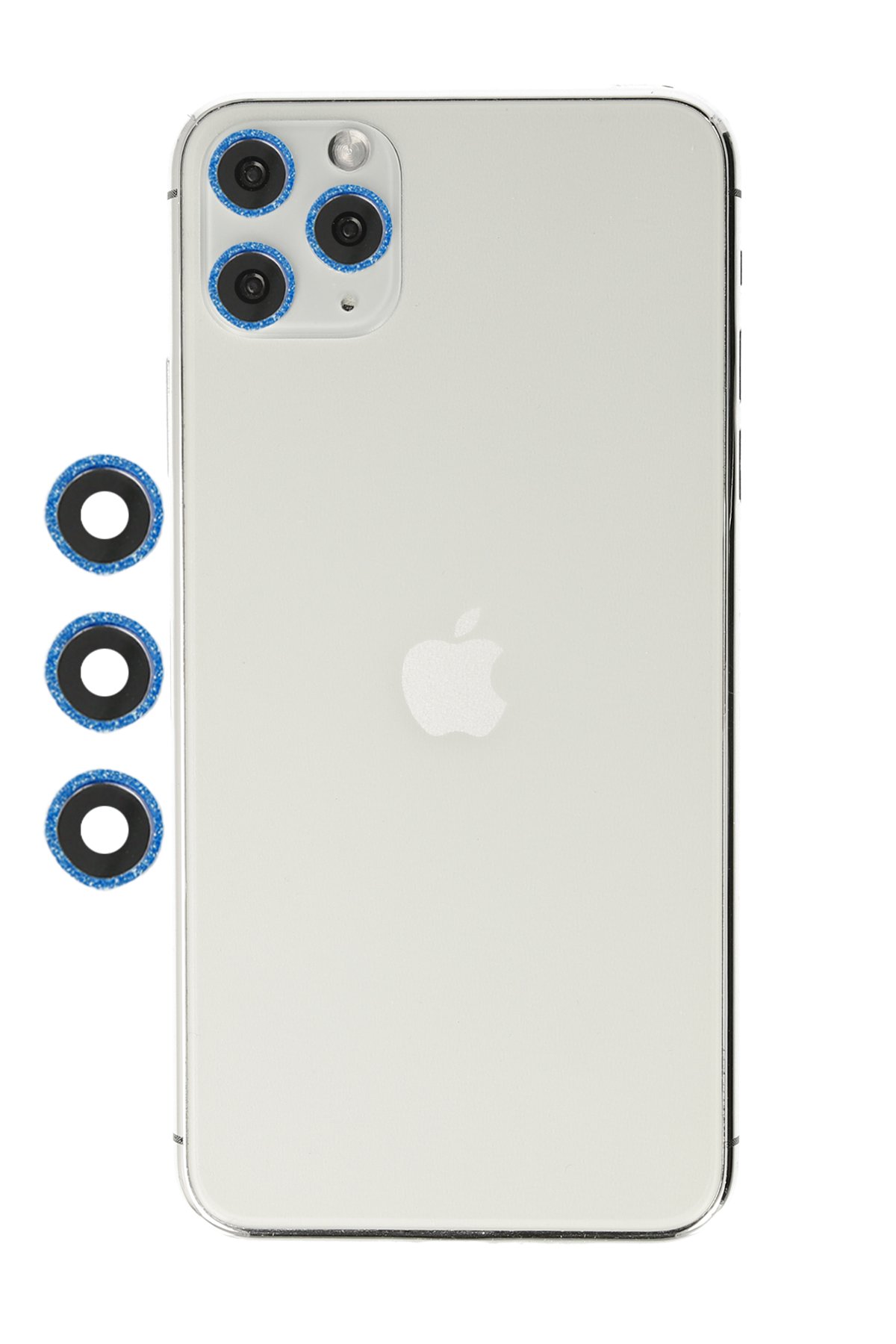 Newface iPhone 11 Pro Max Kılıf Razer Lensli Silikon - Gümüş