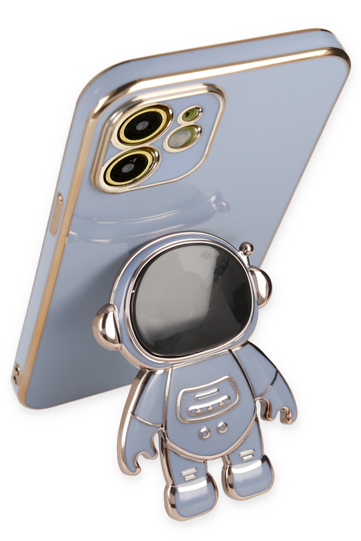 Newface iPhone 12 Kılıf Liva Taşlı Silikon - Mor