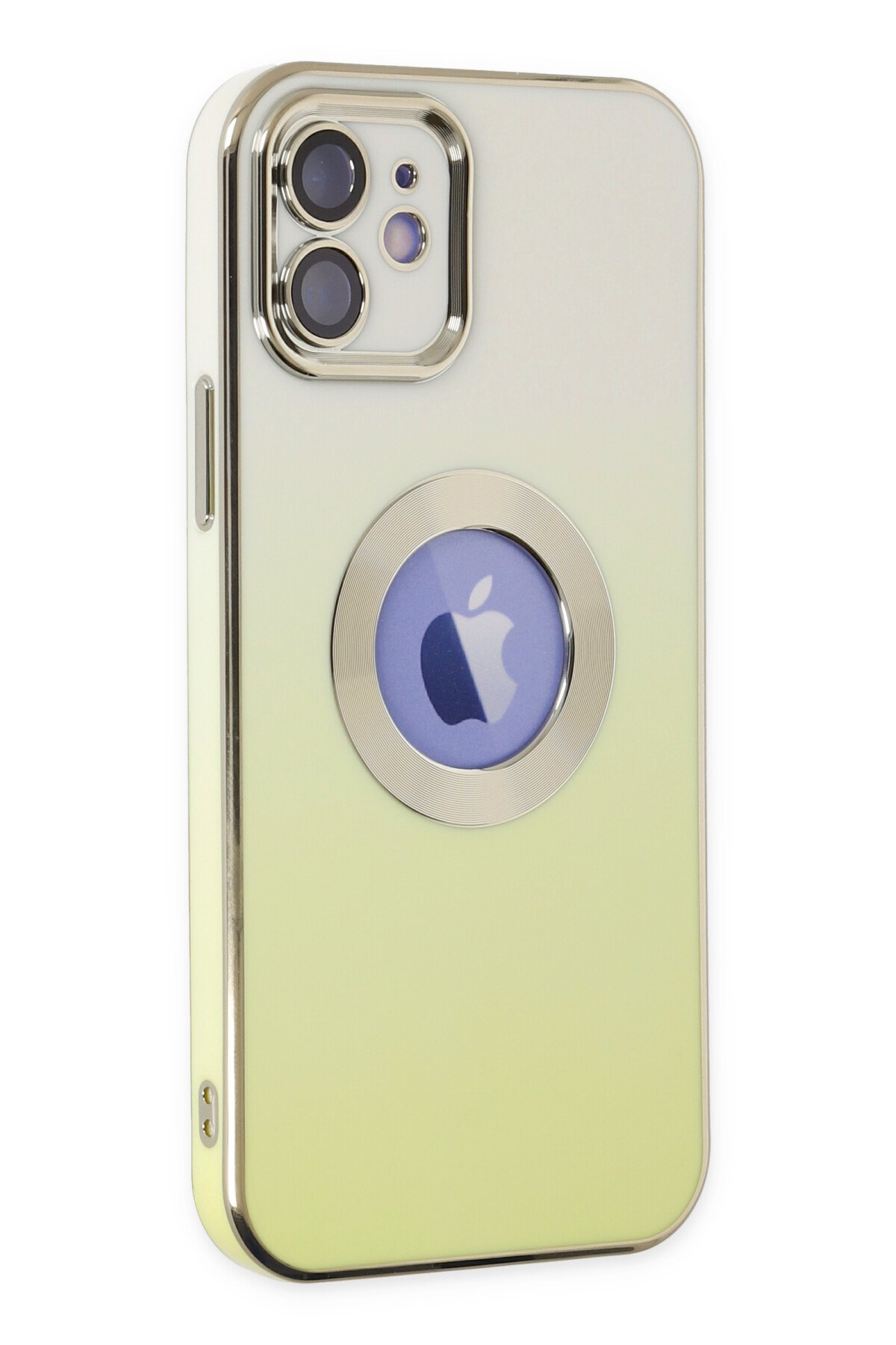Newface iPhone 12 Kılıf Moda Simli Kapak - Kahverengi