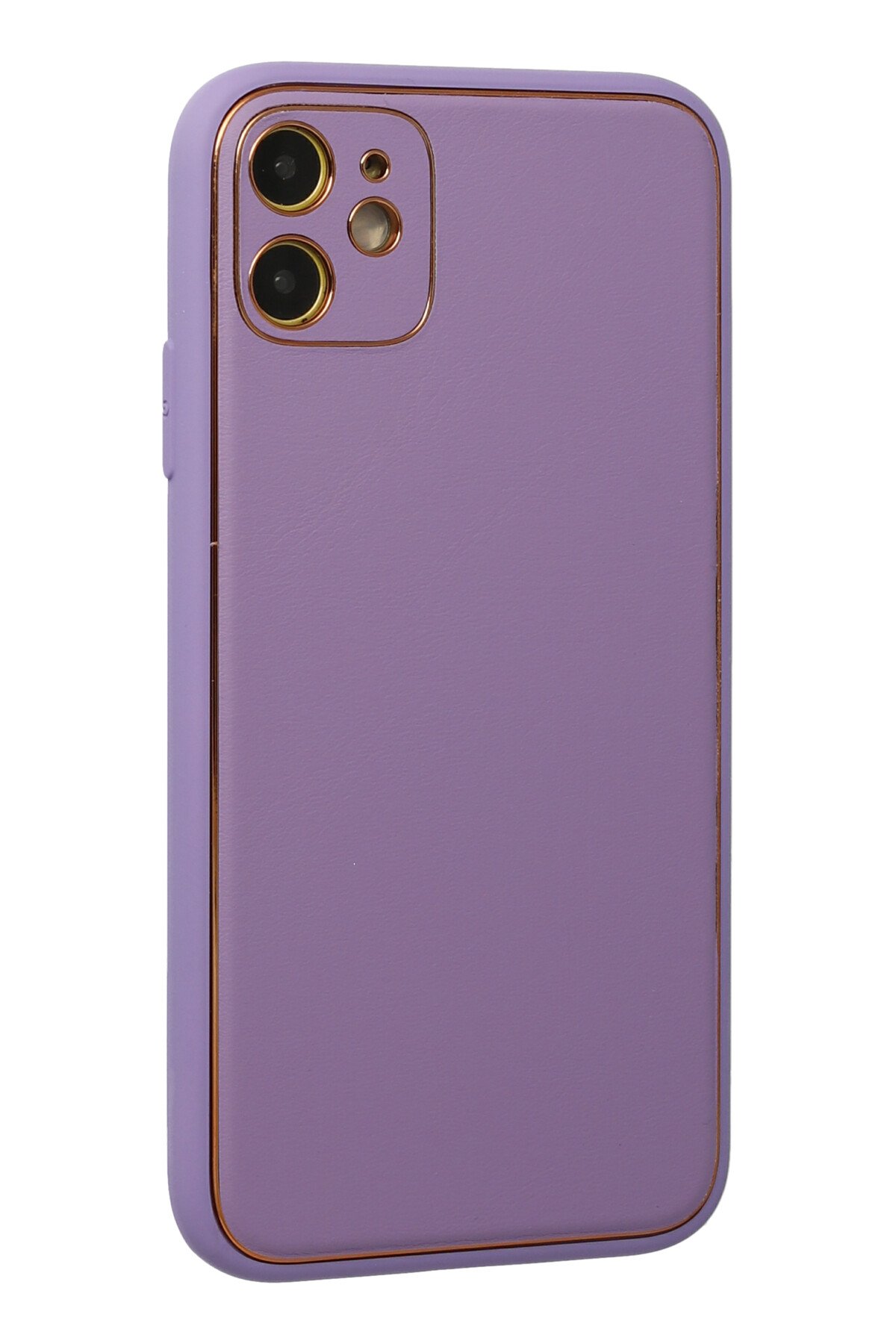 Newface iPhone 12 Kılıf Platin Simli Silikon - Lila