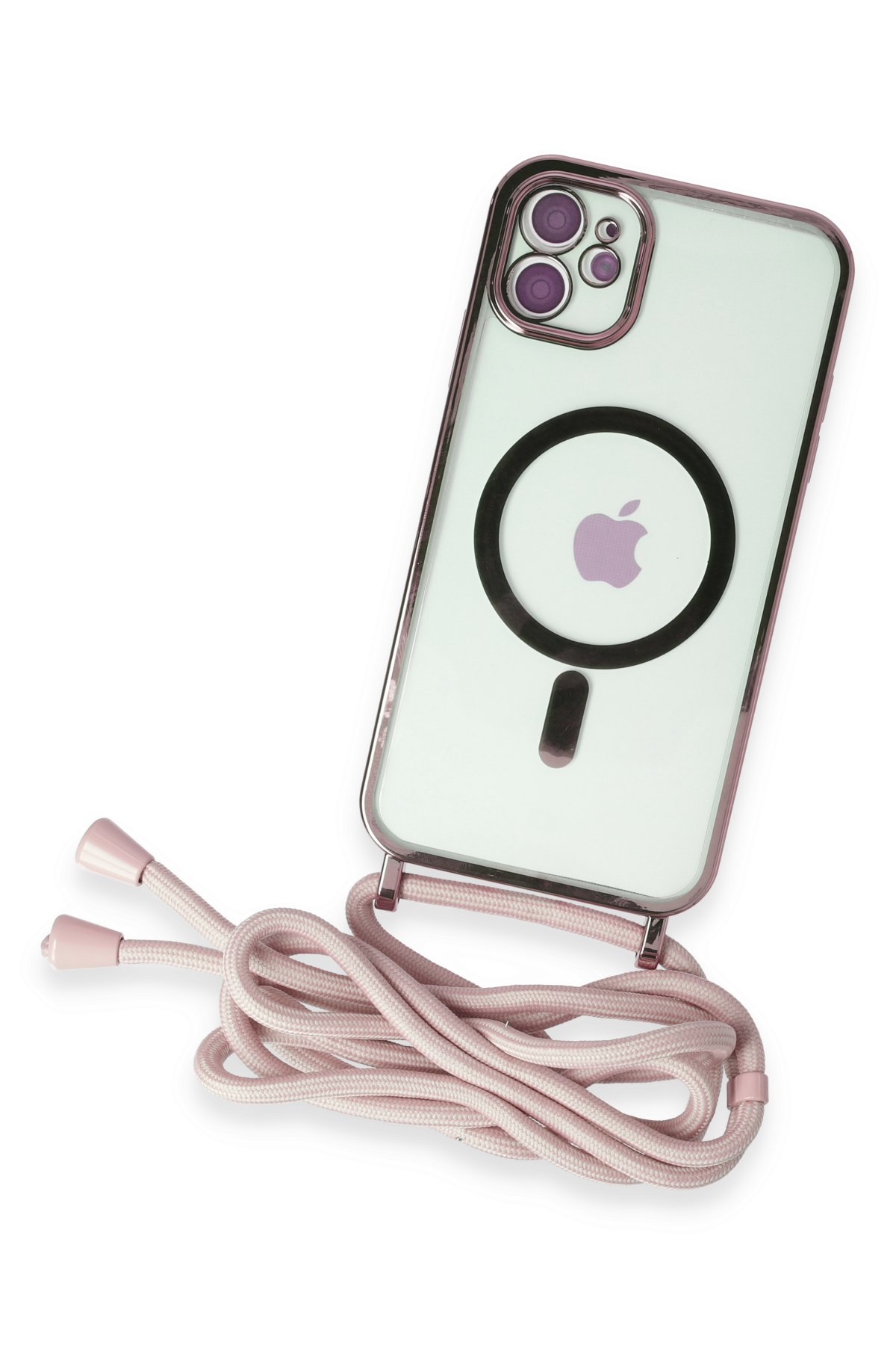Newface iPhone 12 Kılıf Sofya Yüzüklü Silikon Kapak - Lacivert
