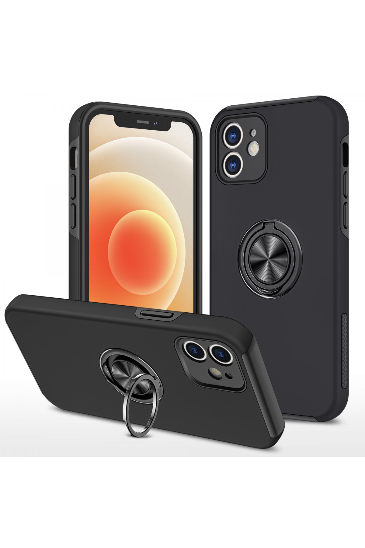 Newface iPhone 12 Kılıf Asya Deri Silikon - Mürdüm