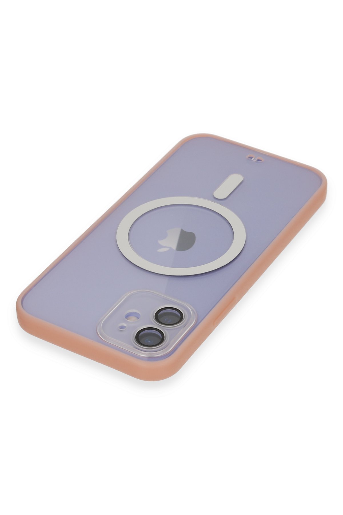 Newface iPhone 12 Kılıf Pars Lens Yüzüklü Silikon - Gümüş