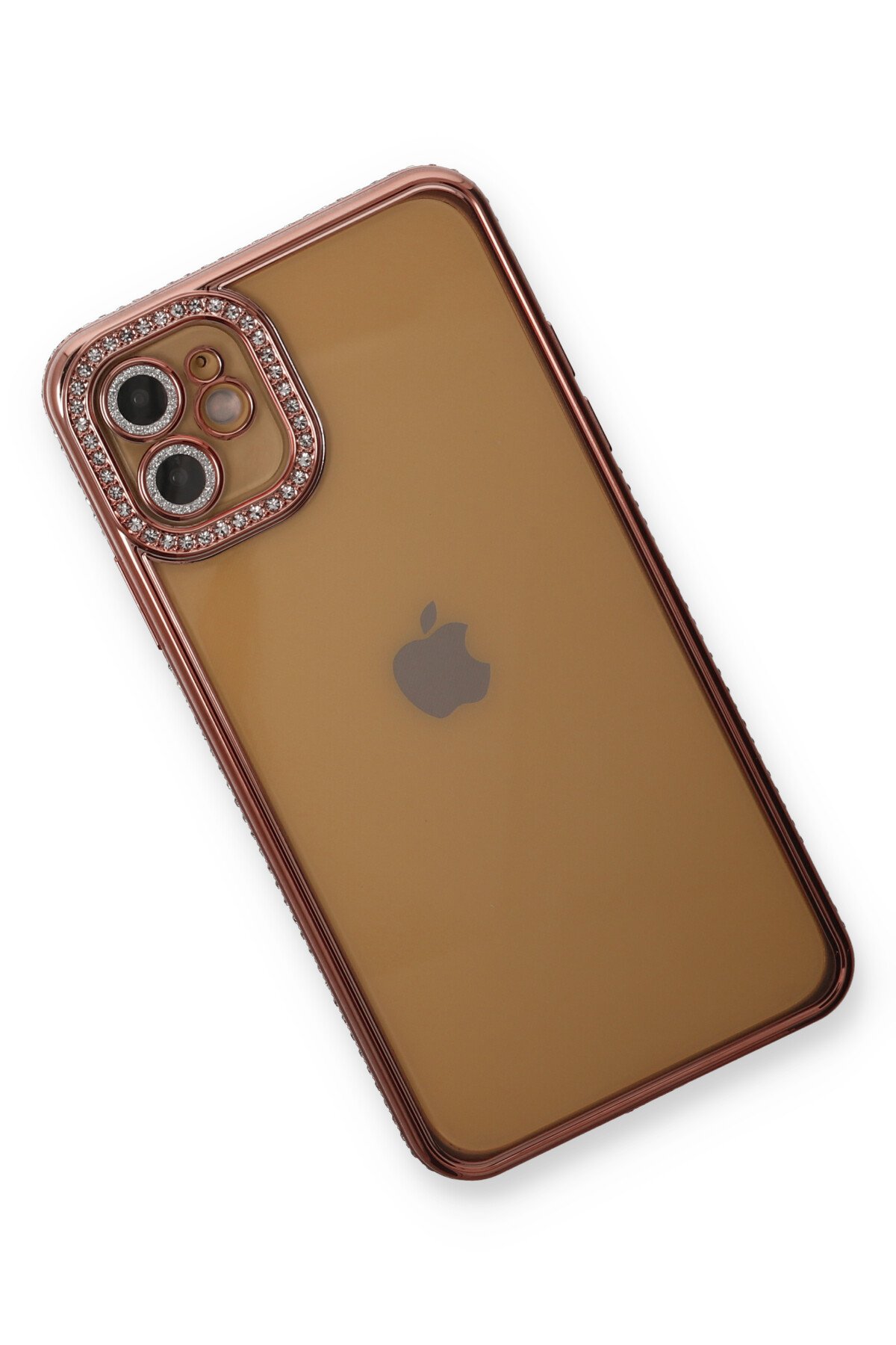 Newface iPhone 12 Kılıf Palm Buzlu Kamera Sürgülü Silikon - Sarı